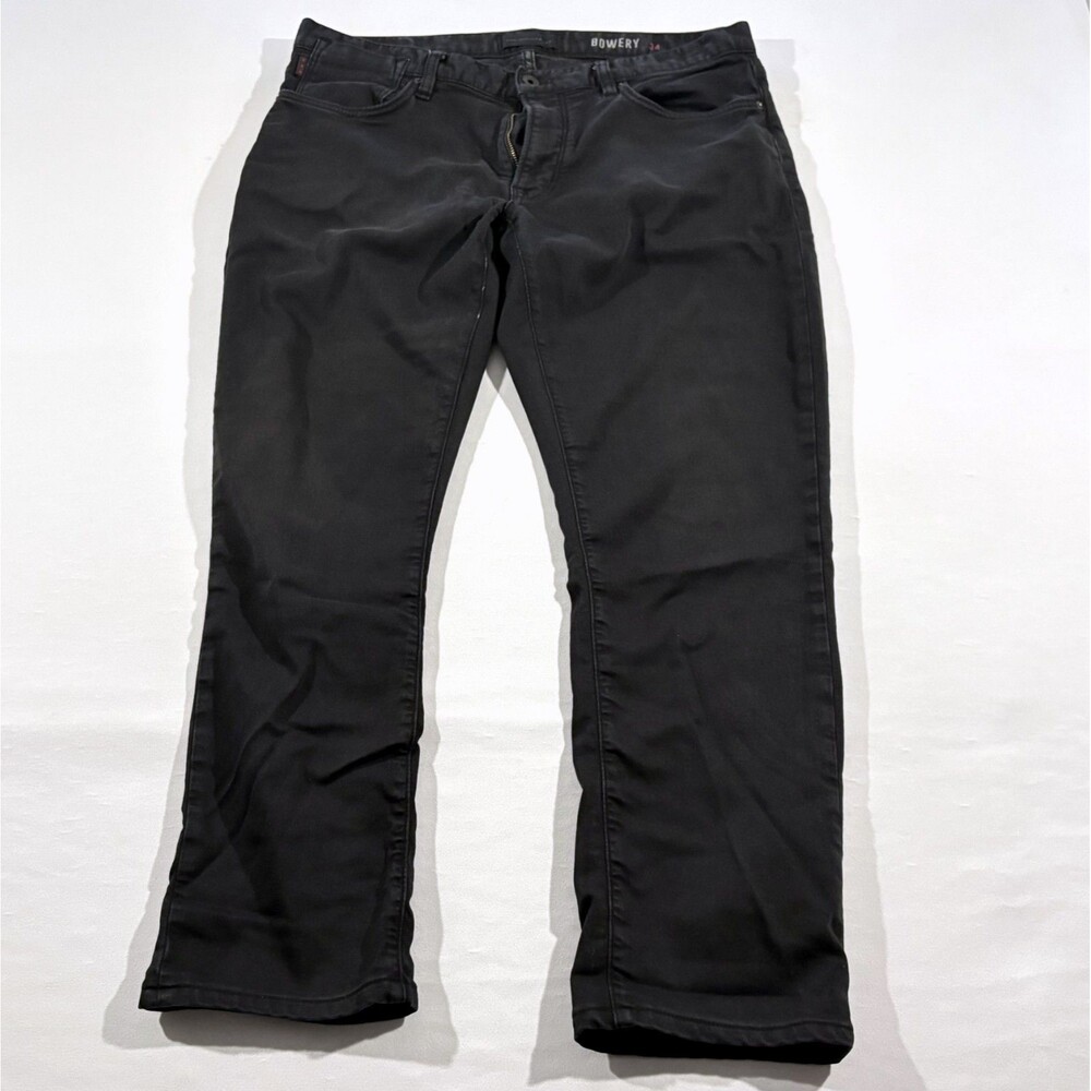JOHN VARVATOS Mens Black Bowery Slim Straight Cotton Jeans Denim Sz 34x28 FLAW